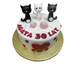 Tort urodzinowy koty